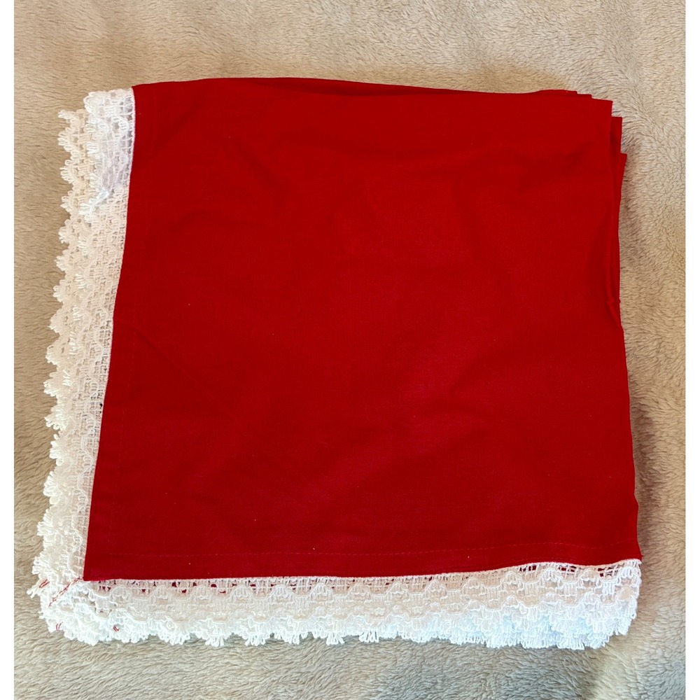 6 pc Nicole Miller Home Red White Lace Table Linens Napkins Holiday Set